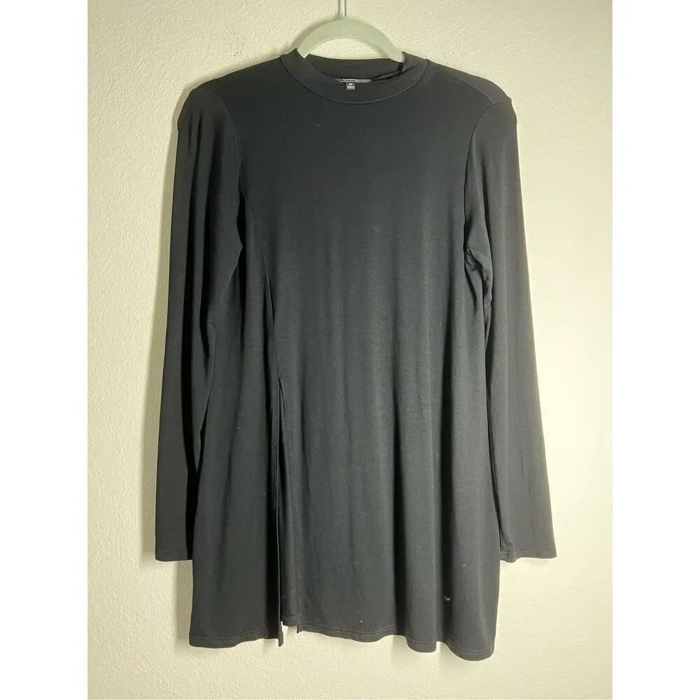 Lulu’s LONG SLEEVE MOCK NECK TOP / DRESS / TUNIC Black Size M Long Sleeve Swing